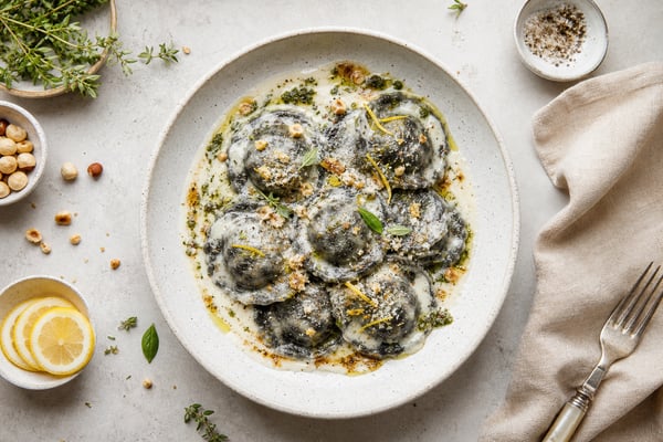 Market Leek Ash Ricotta Ravioli Style Gnocchi recipe from Copper Ladle Studio