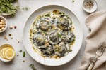 Market Leek Ash Ricotta Ravioli Style Gnocchi recipe from Copper Ladle Studio
