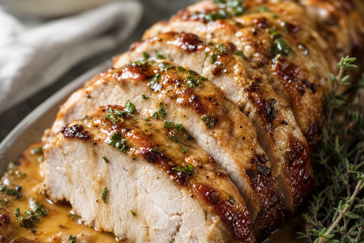 Hand-Cut White Balsamic Glazed Pork Tenderloin recipe from Copper Ladle Studio