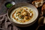 Hand-Cut Soubise Style Cauliflower Velouté Bowl recipe from Copper Ladle Studio
