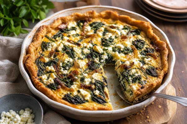 Spinach Feta Quiche Spinach Feta Quiche recipe from Plant Powered Kitchen