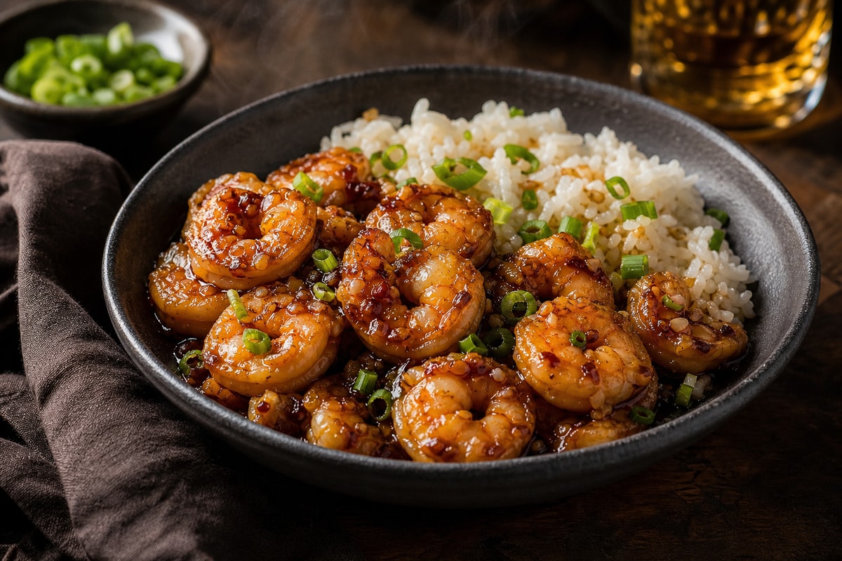 Honey Garlic Shrimp and Rice recipe from Protein Packed Weeknights