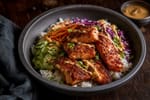 Crispy Salmon Rice Bowls recipe from Protein Packed Weeknights